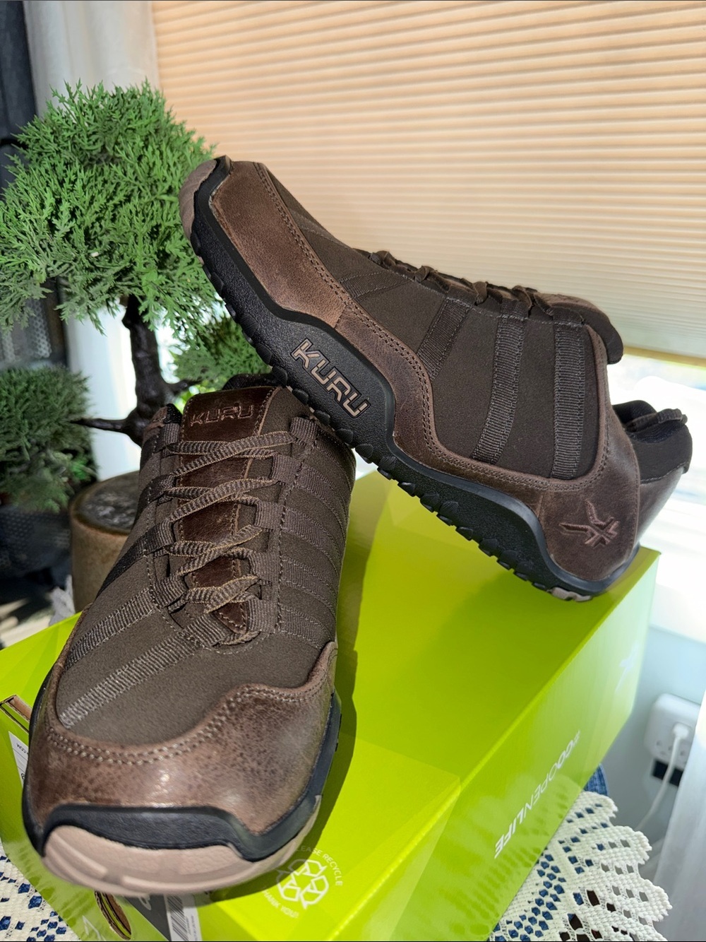 KURU Chicane Wide Men's Brown Comfort Walking Shoes NIB Orthopedic Support